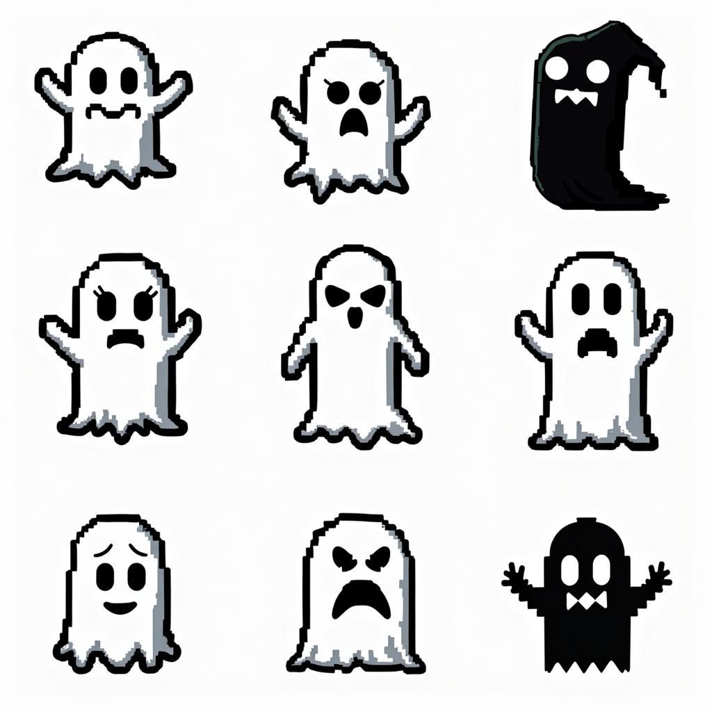 Variety of ASCII Ghost Styles