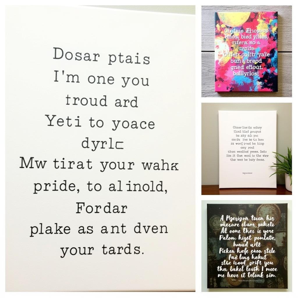 Variety of Lyrics Canvas Art Styles