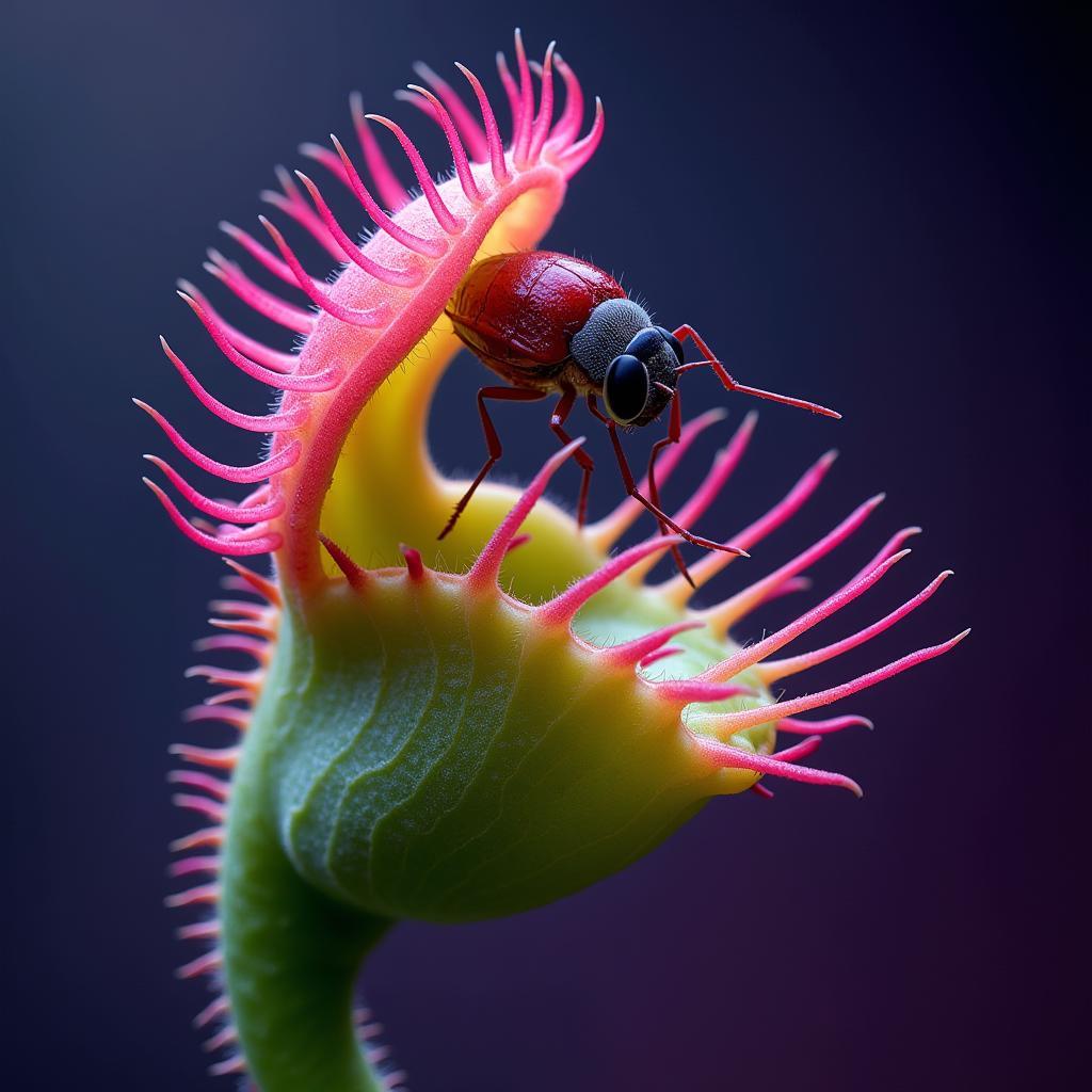 Vibrant Digital Art of a Venus Fly Trap