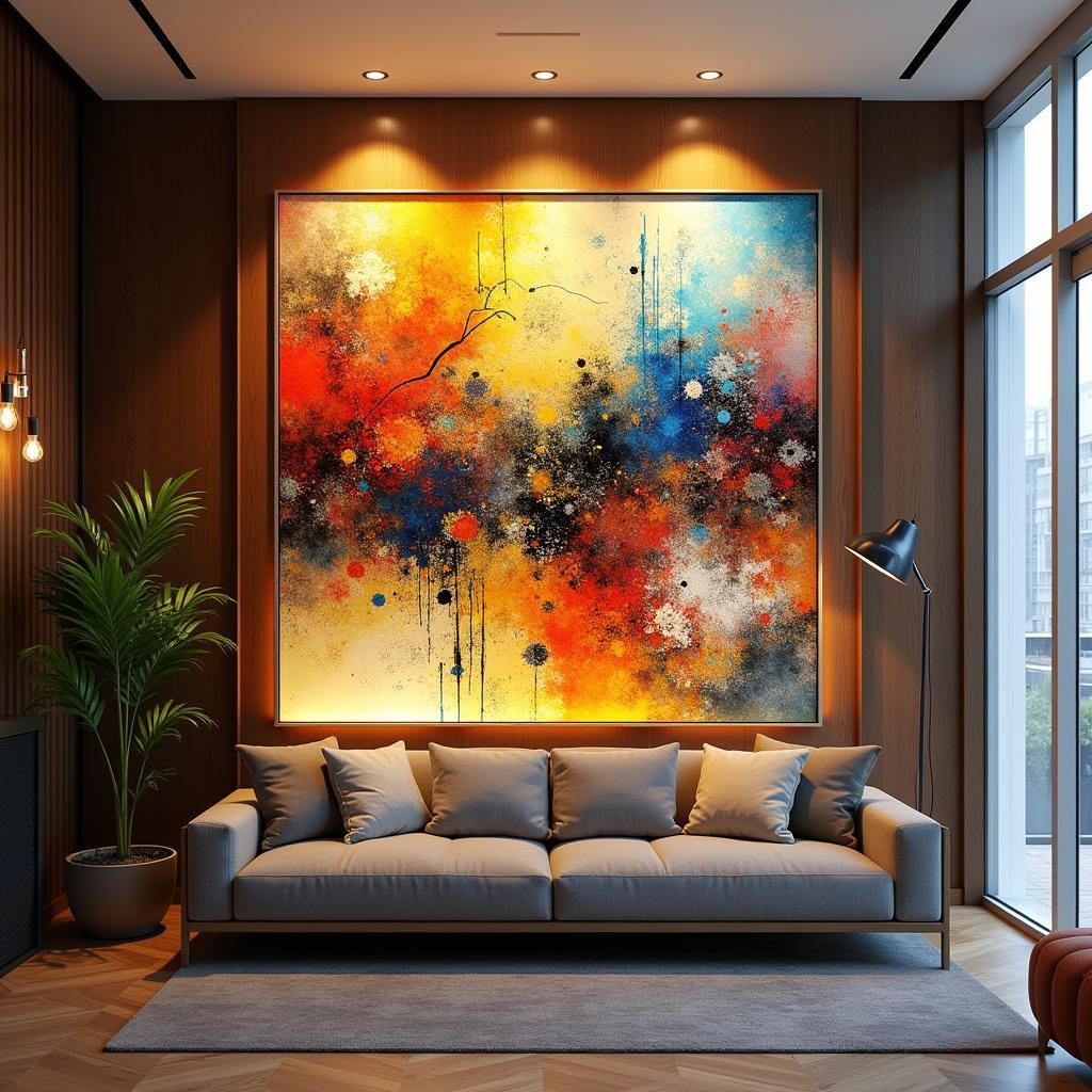 Vetro D'arte Tempered Glass Wall Panel in a Modern Interior