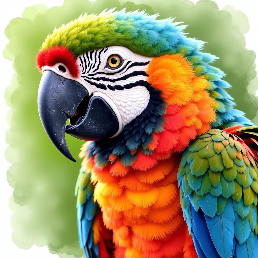 Vibrant Parrot Watercolor Painting