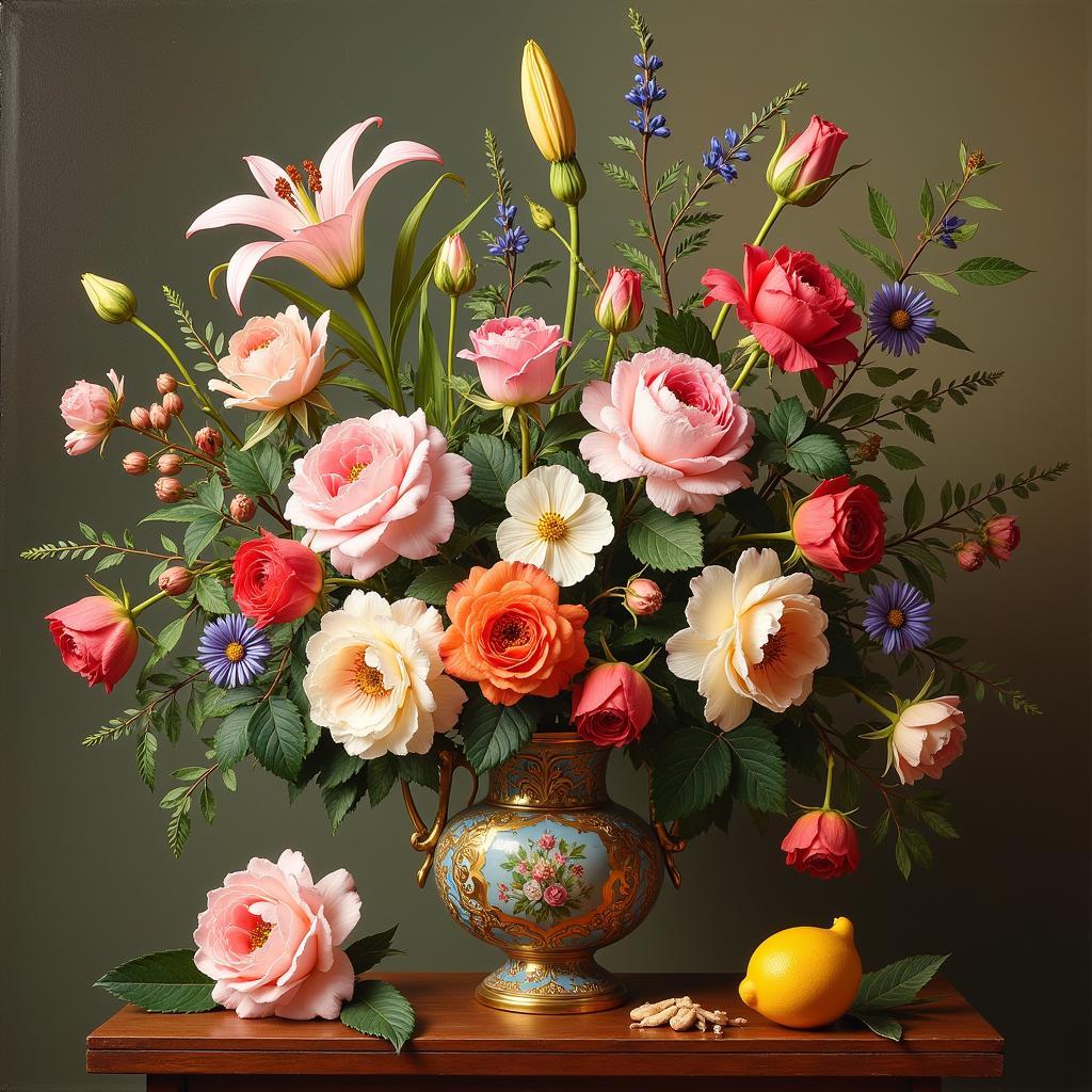 Victorian Floral Still Life Painting