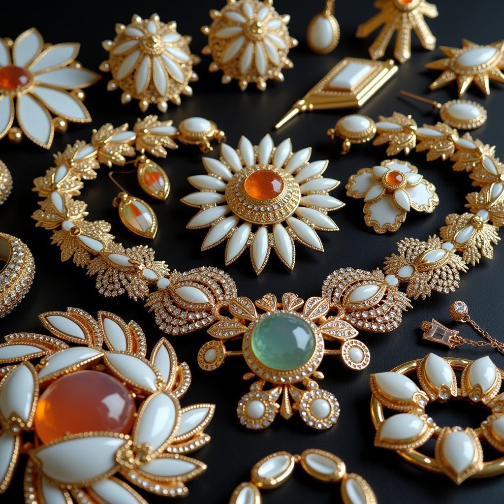 Vintage Art Deco Costume Jewelry Geometric Designs