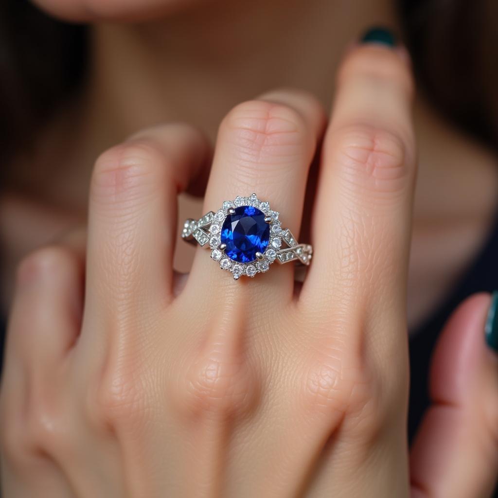 Vintage Art Deco Sapphire Engagement Ring