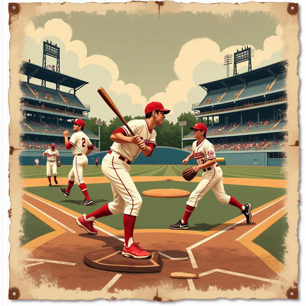 Vintage Baseball Poster Wall Art