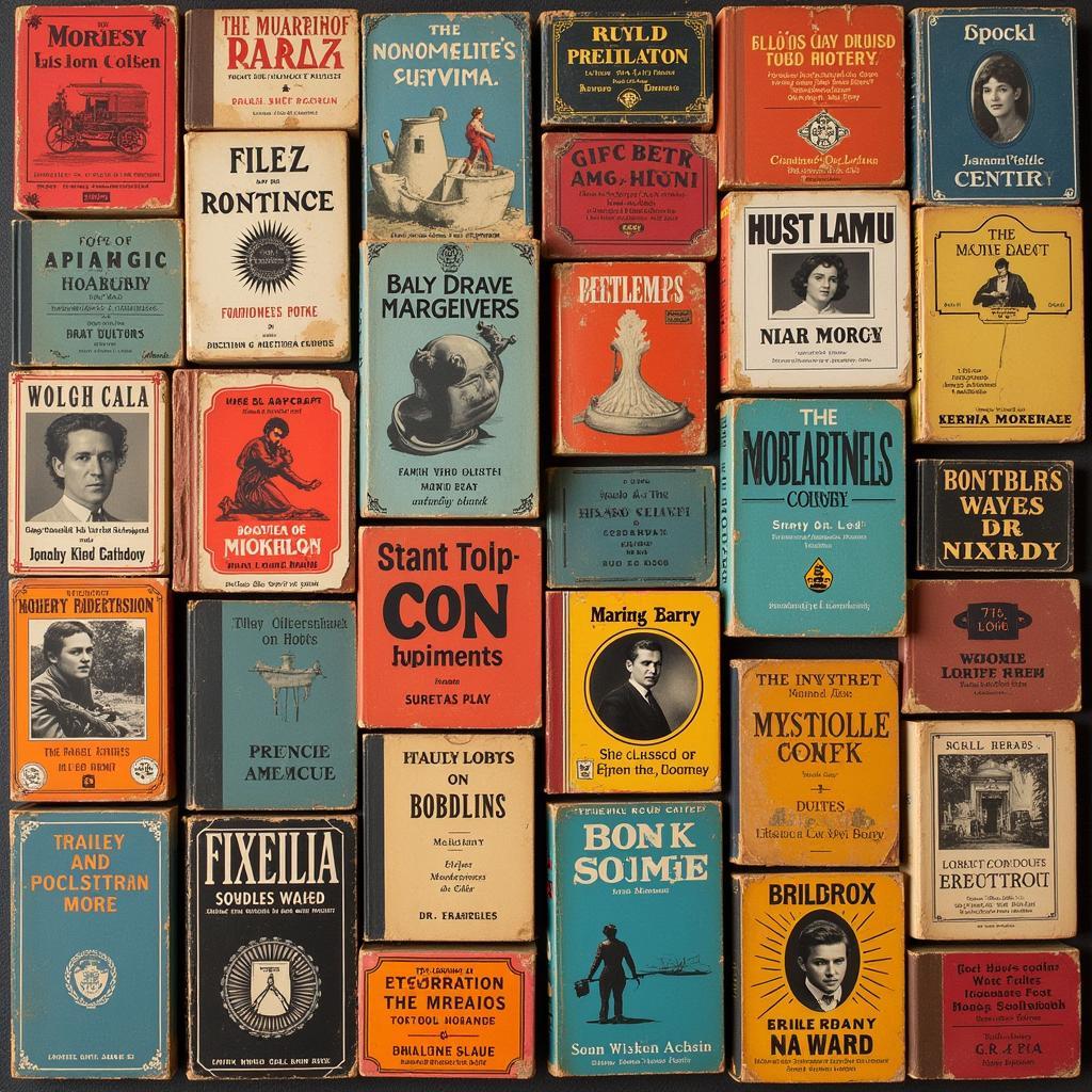 Vintage Book Cover Wall Art Collage