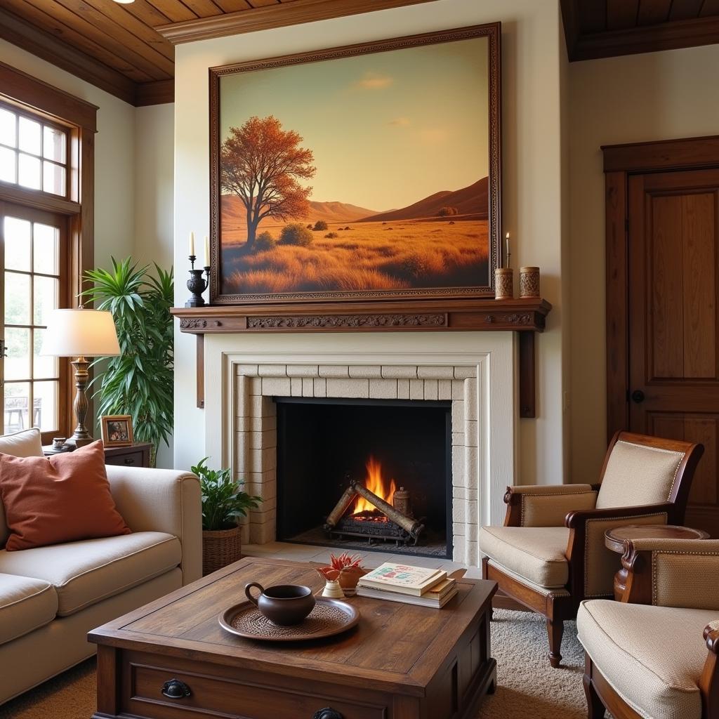 Vintage Canvas Art in a Living Room Setting