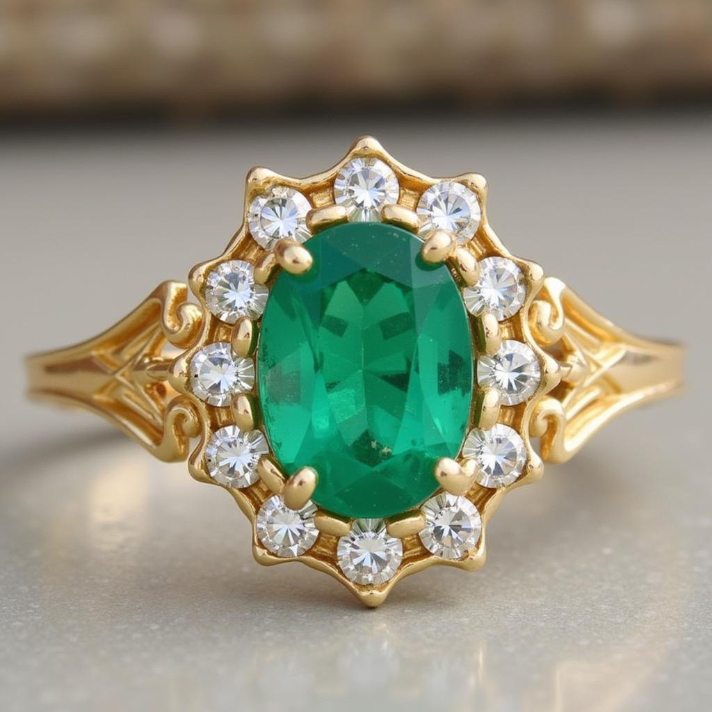 Vintage-Inspired Art Deco Emerald Ring