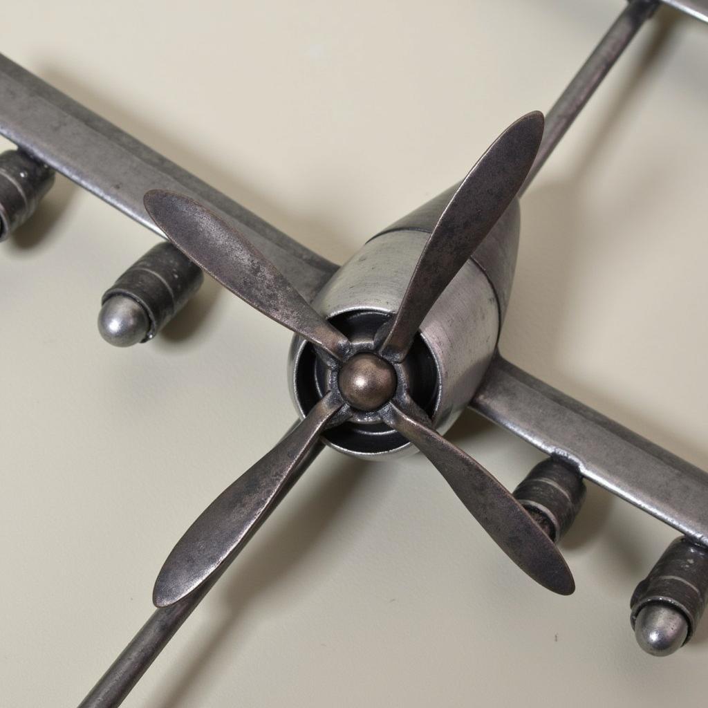 Vintage Propeller Plane Metal Wall Art