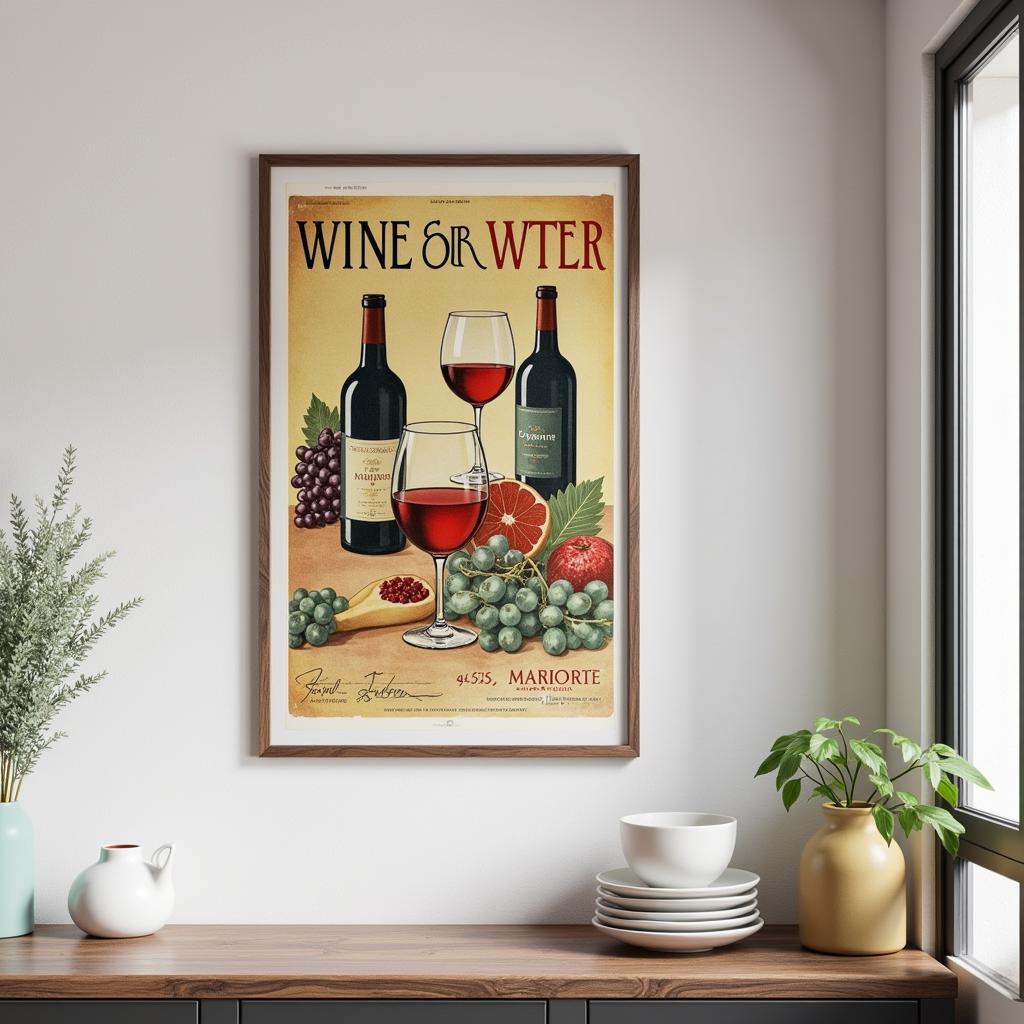 Vintage Wine Poster Framing and Display