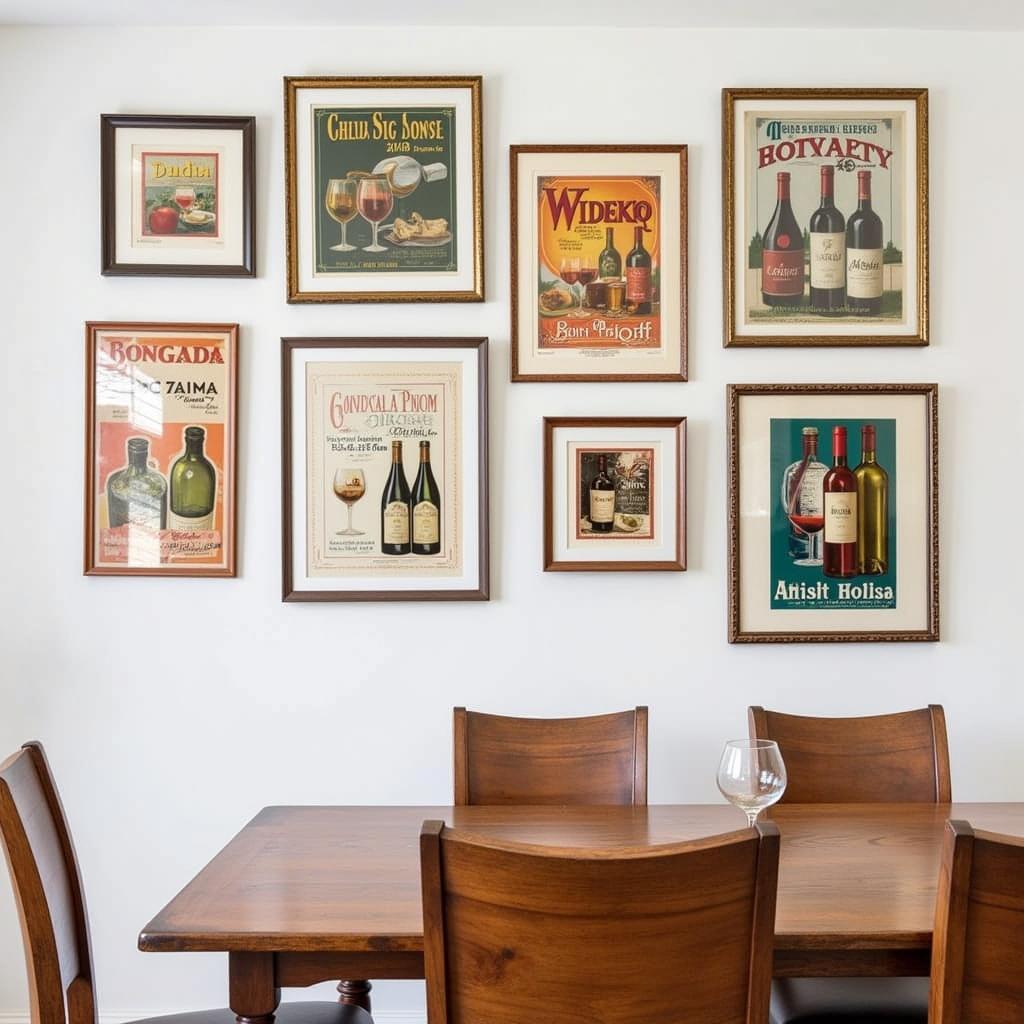 Vintage Wine Poster Gallery Wall Ideas