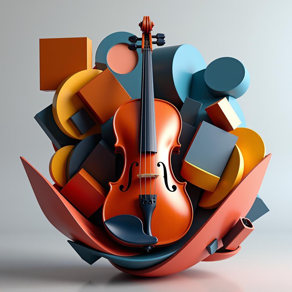 3D Model of a Viola in an Abstract Setting