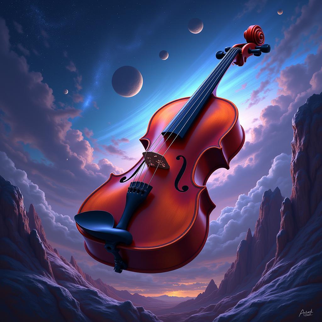 Digital Painting of a Viola in a Fantastical Setting