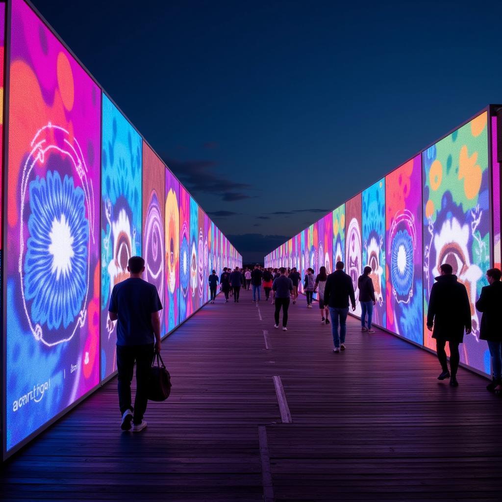 Digital art installations at the Virginia Beach Art Festival