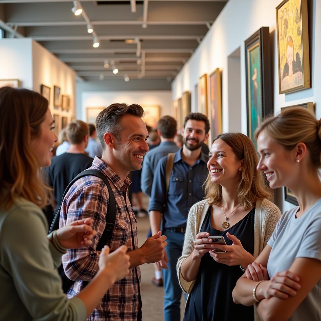 Visitors enjoying the Virginia Beach Art Festival