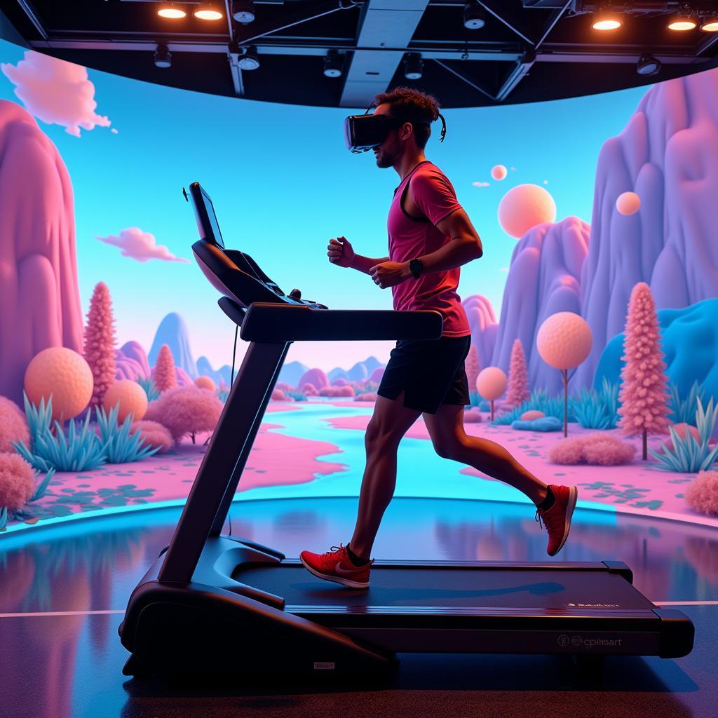 Virtual Reality Treadmill Art Experience