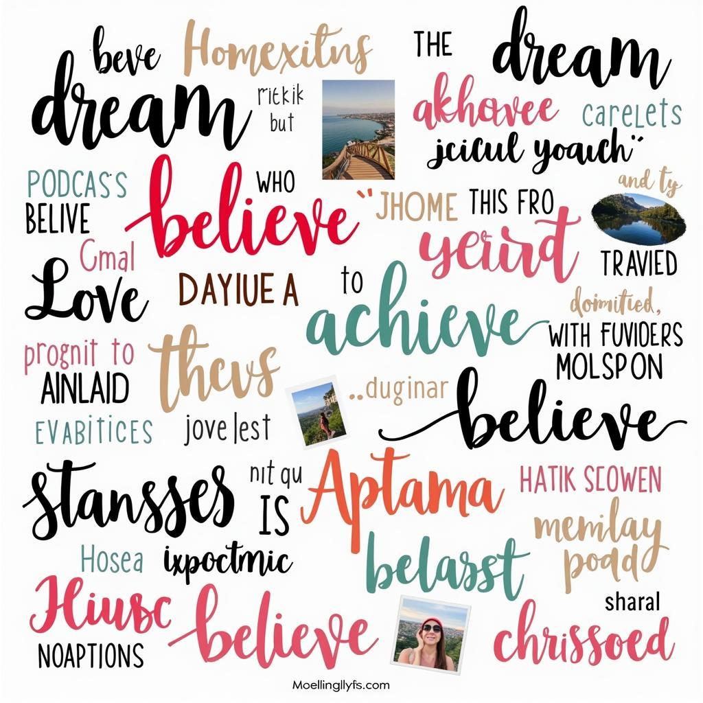 Vision Board Word Art Typography Example