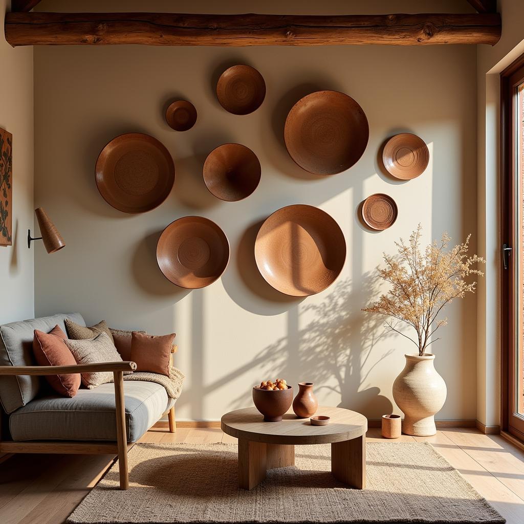 Wall Art Pottery in a Rustic Farmhouse Setting