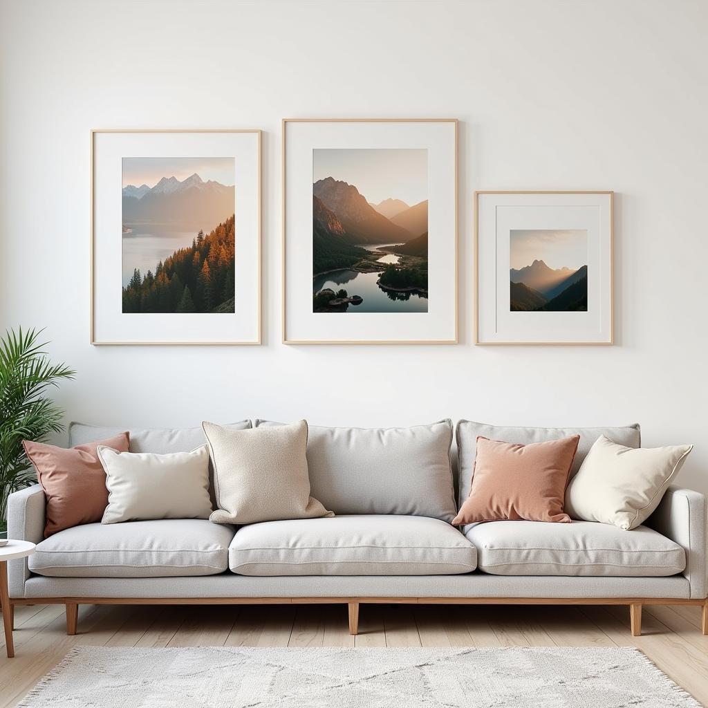 Wall Art Size Guide in Centimeters: Living Room Example