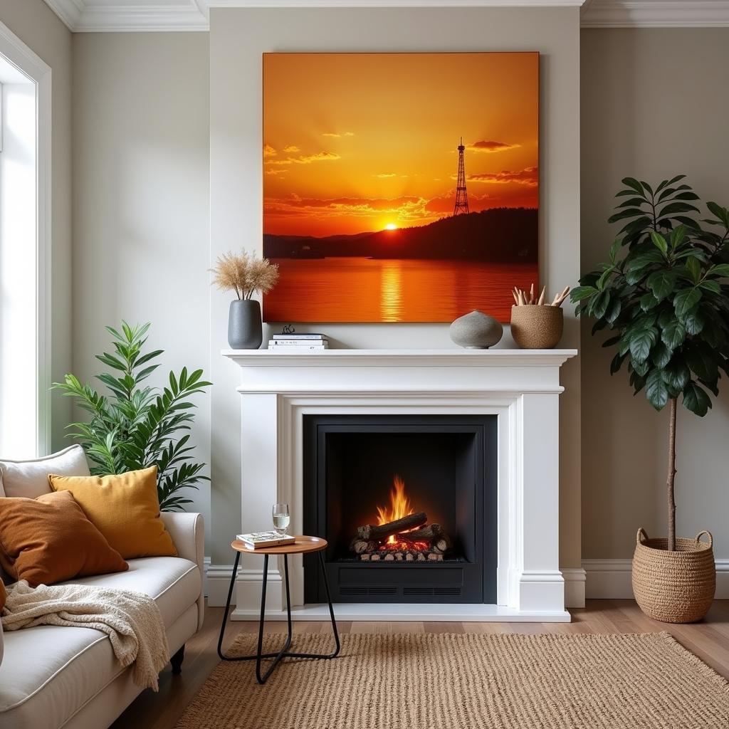 Warm Wall Art in Living Room