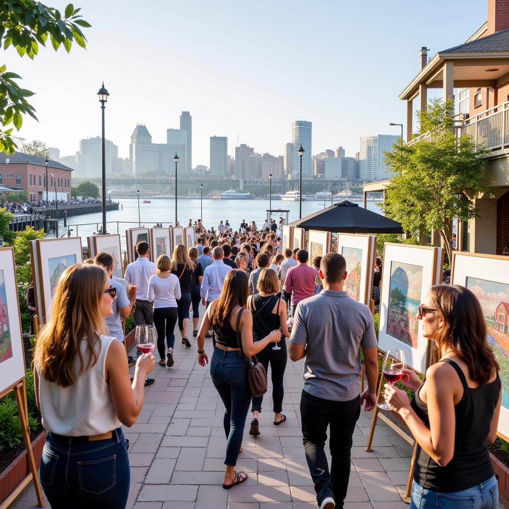 Waterfront Art and Wine Festival Scene