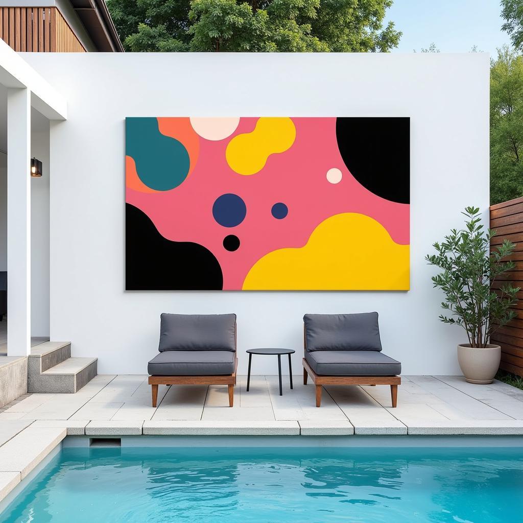 Waterproof Outdoor Canvas Art Abstract Design