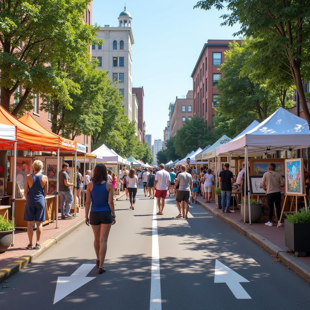 West Reading Avenue Art Festival showcasing diverse artwork and digital installations.