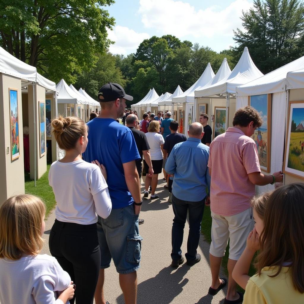 Visitors Enjoying Art at Whitefish Bay Art Fest