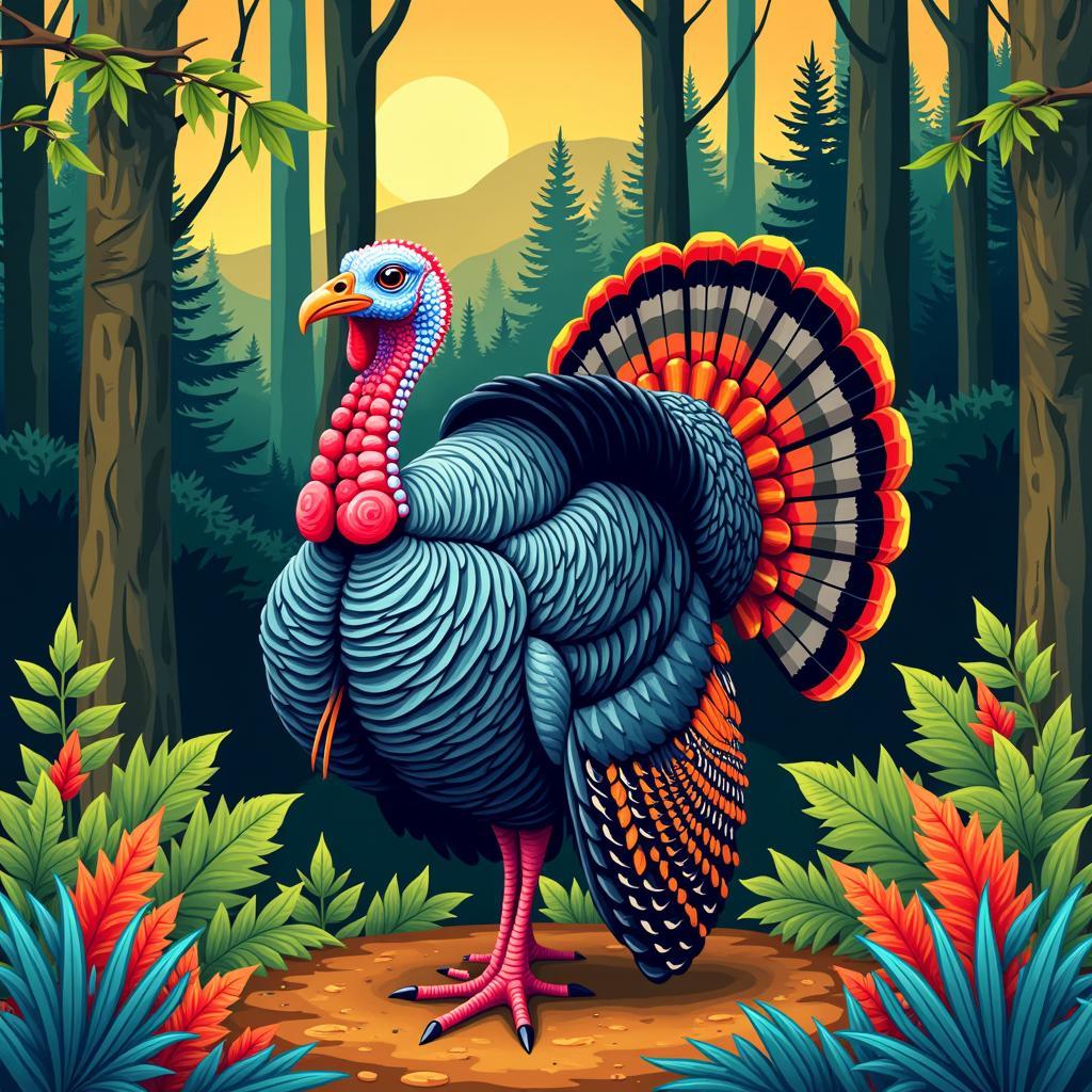 Digital Wild Turkey Art for Conservation