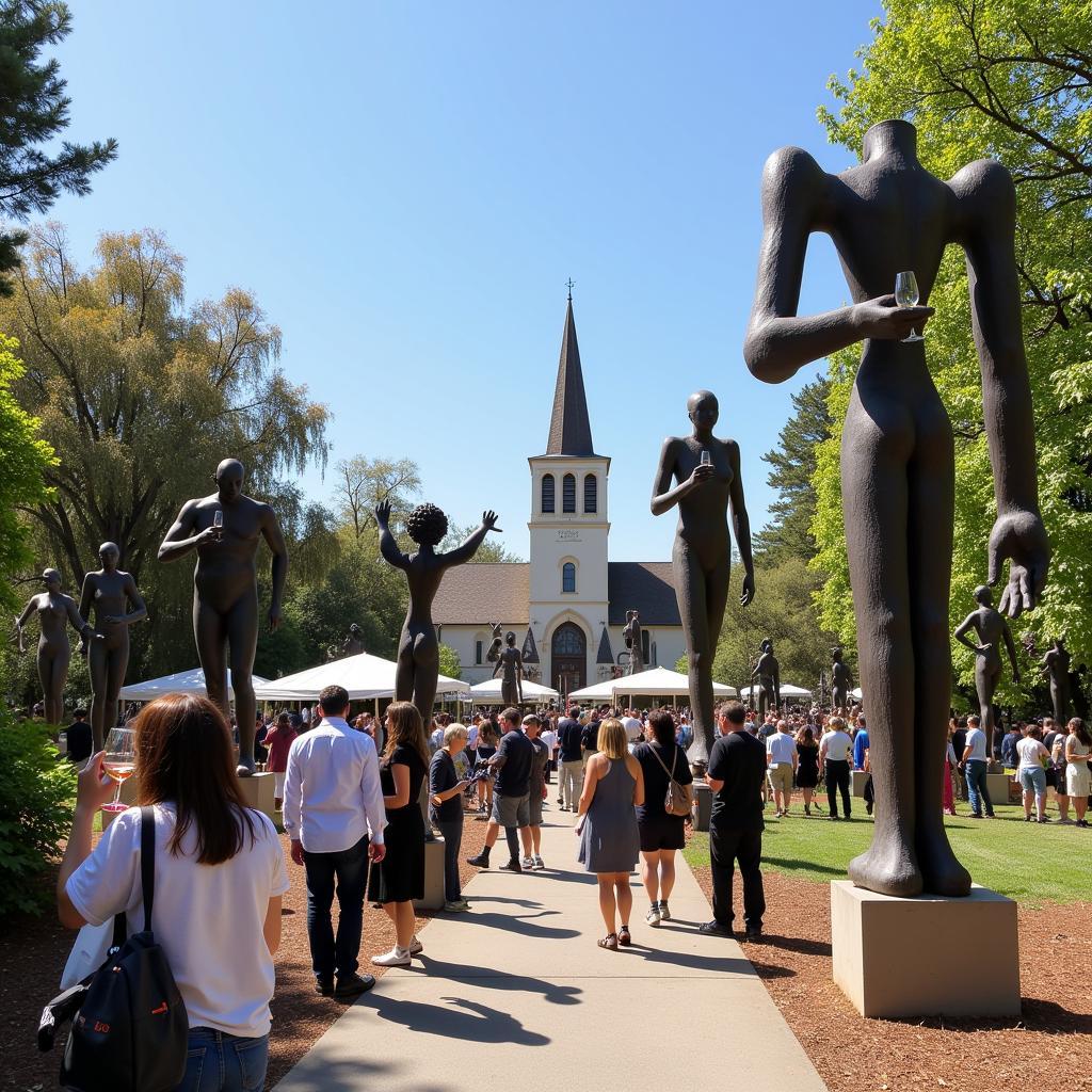 Wine Tasting Amidst Sculptures