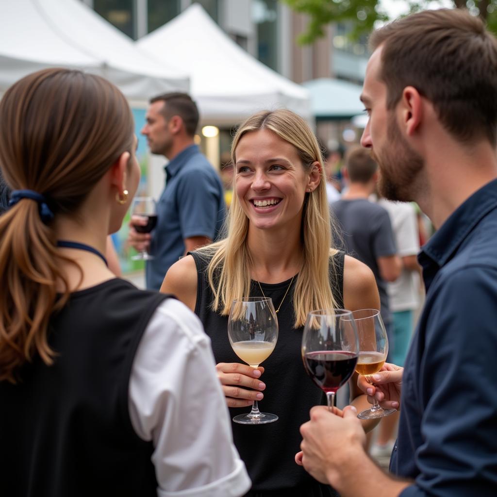 Wine Tasting at a Waterfront Art Festival