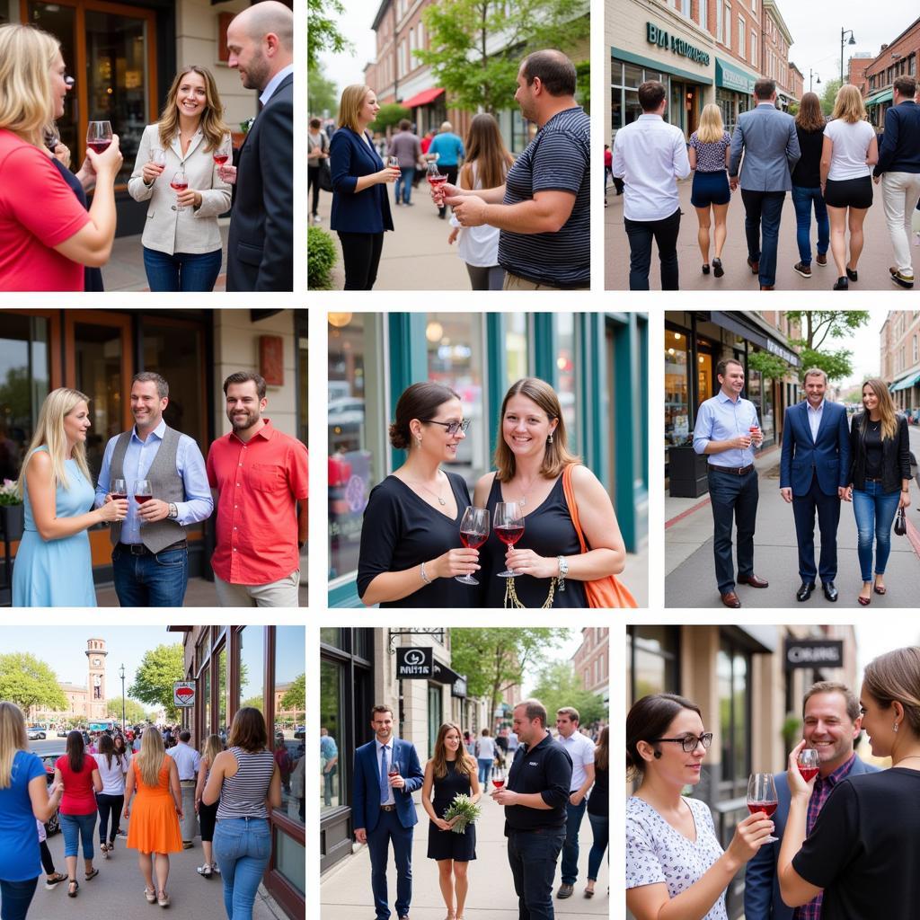 People Enjoying Wine at the Bishop Arts District Wine Walk