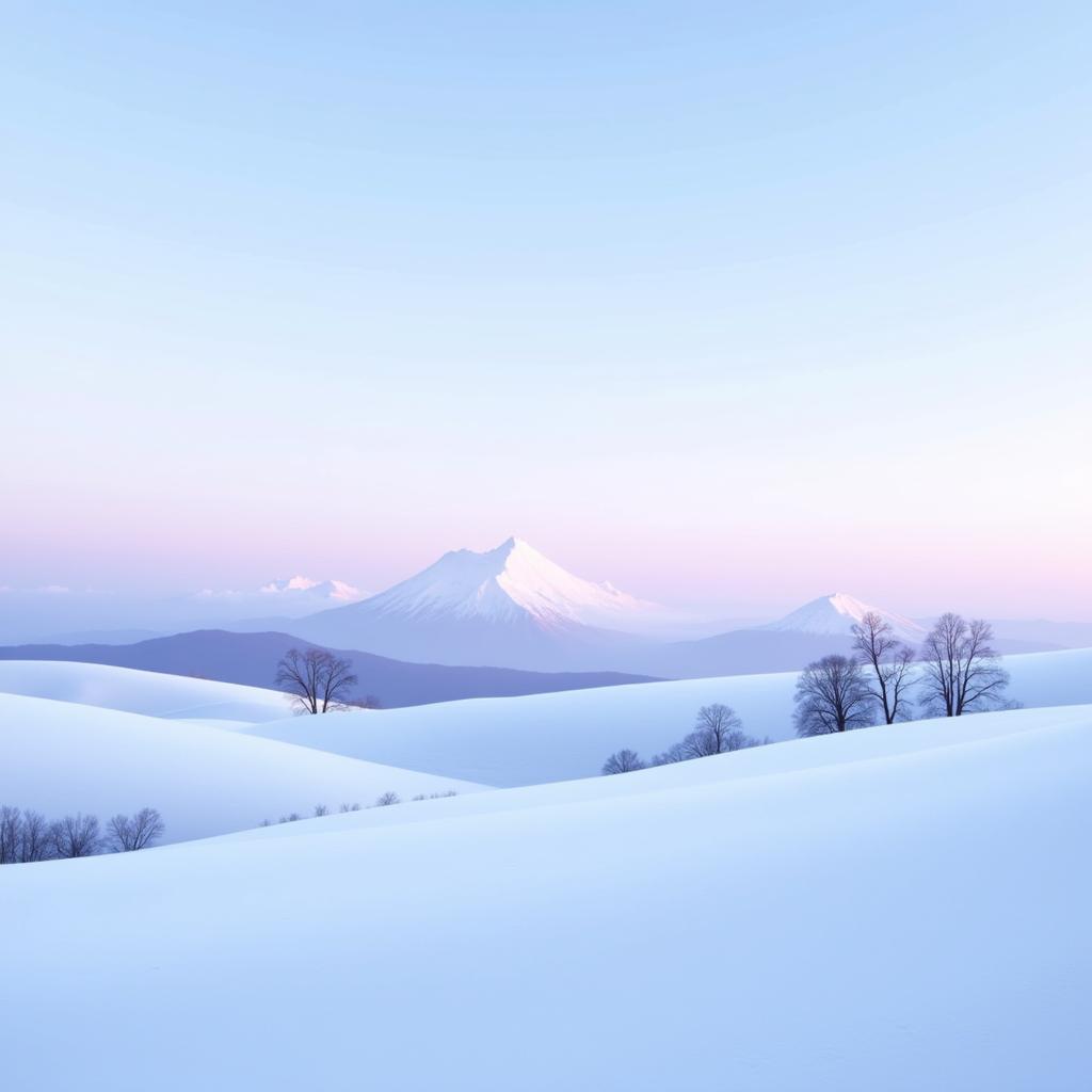 Digital Painting of a Snowy Winter Landscape