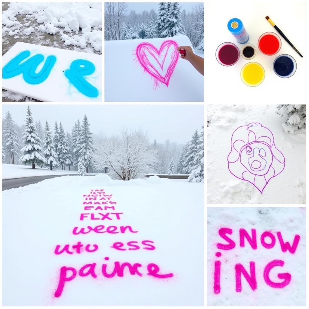 Colorful Winter Snow Painting Ideas