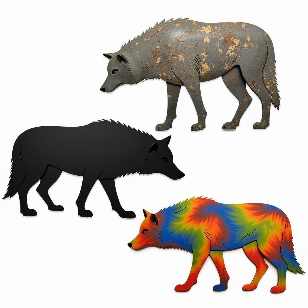 Wolf Metal Wall Art with Different Finishes