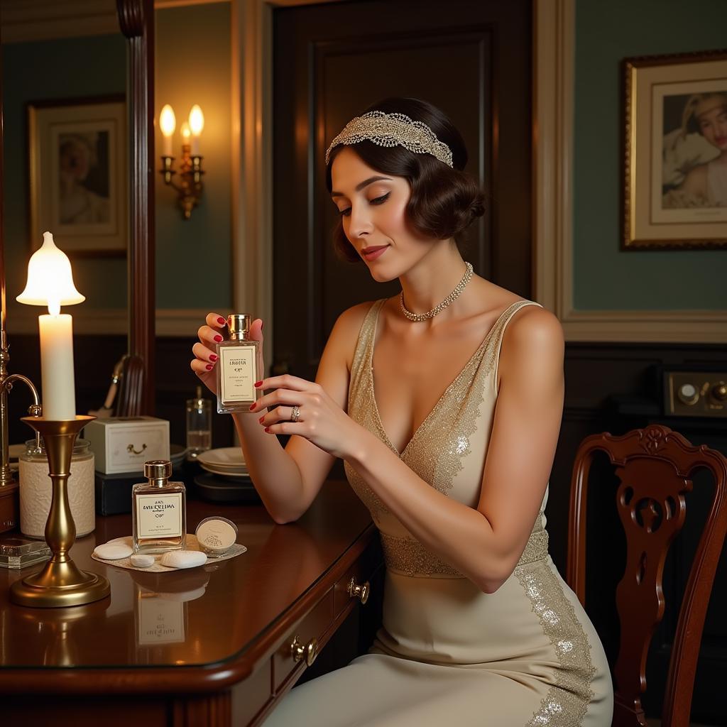 Woman Applying Clive Christian Art Deco Perfume