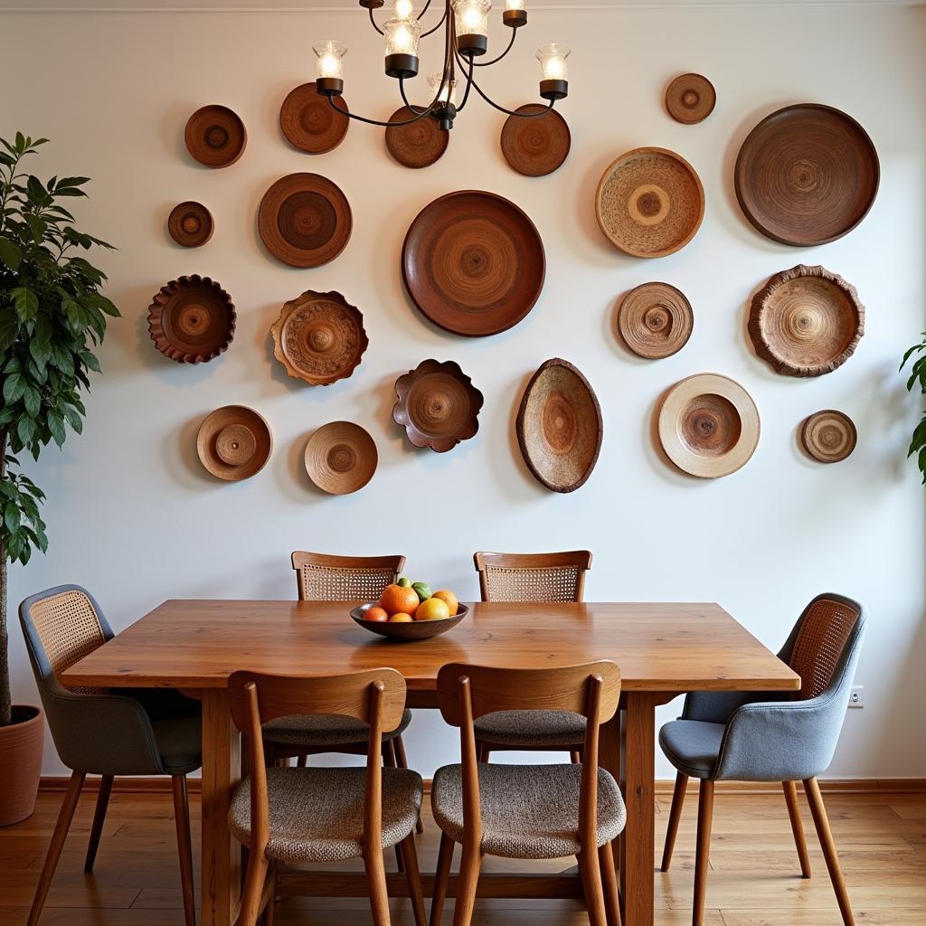 Wood Wall Art Gallery Wall in a Dining Room