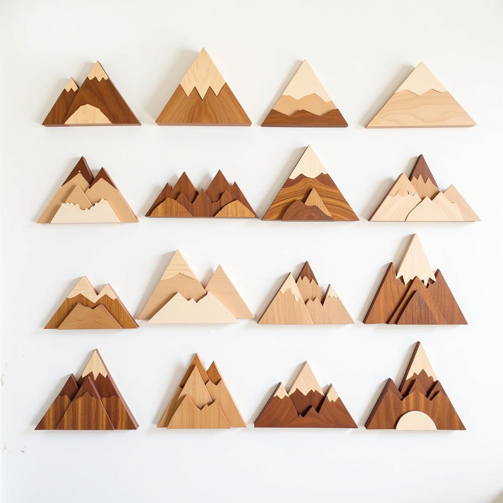 Various Styles of Wooden Mountain Wall Art