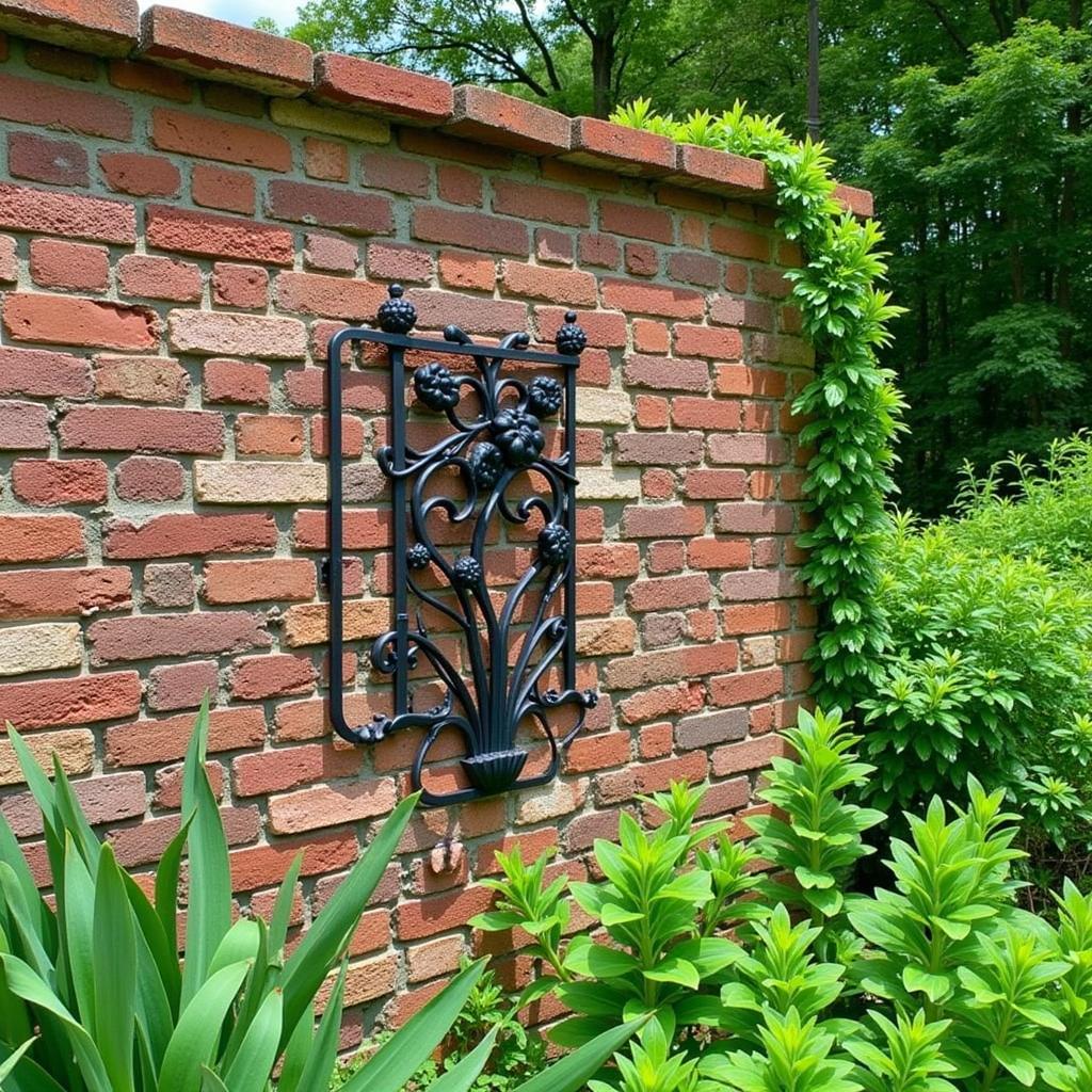 Wrought Iron Wall Art Garden Installation