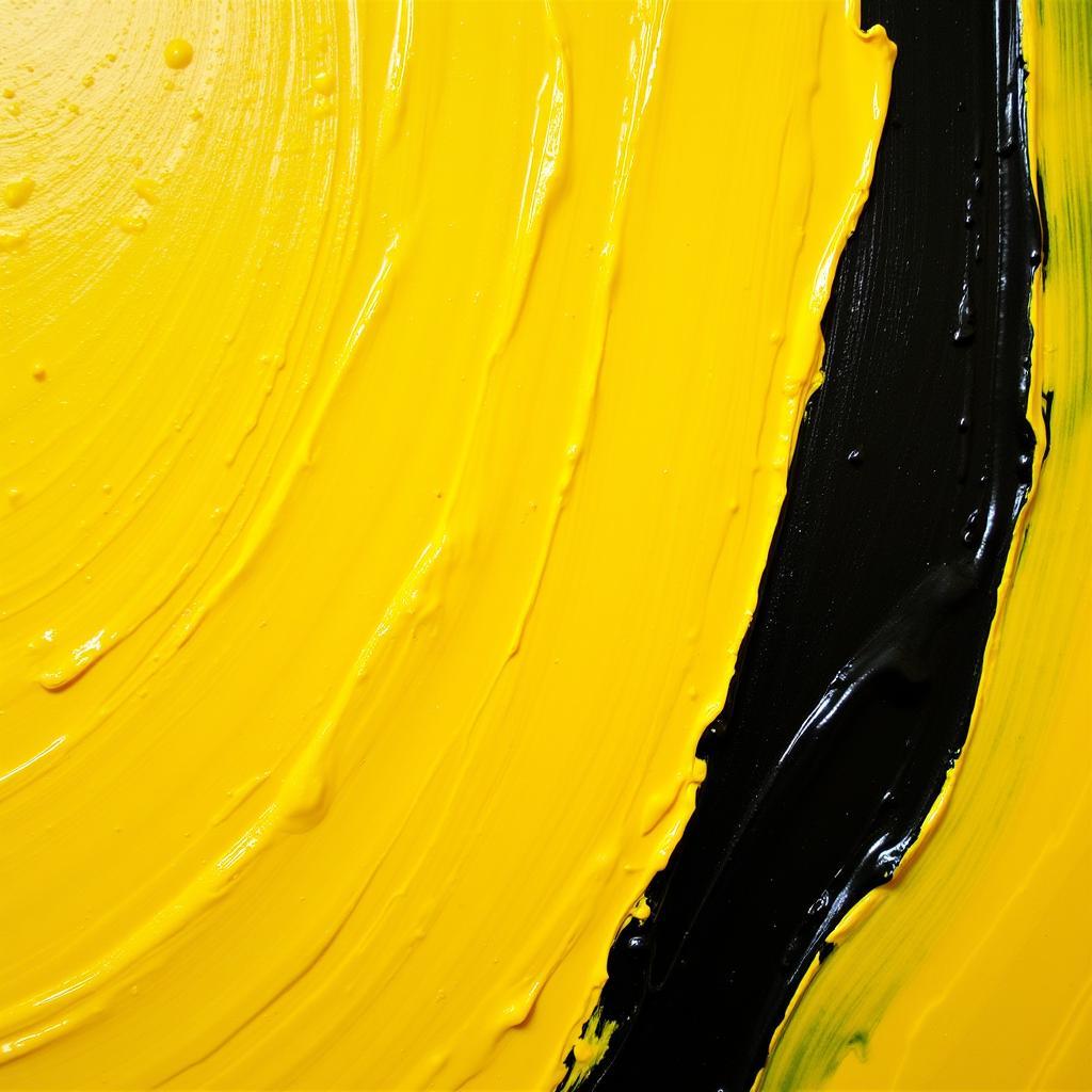 Abstract Painting in Yellow and Black