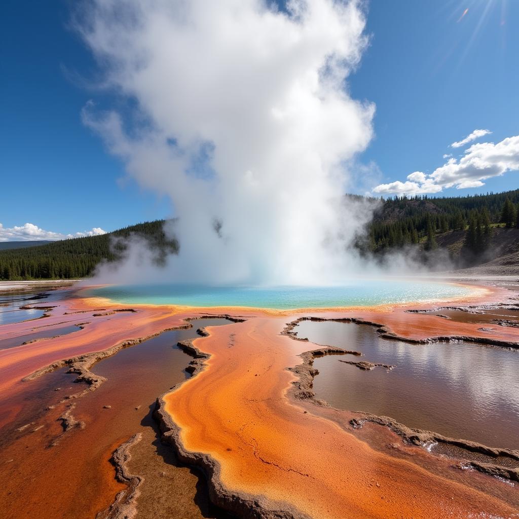 Yellowstone Geyser Wall Art: A Powerful Scene of Nature's Fury