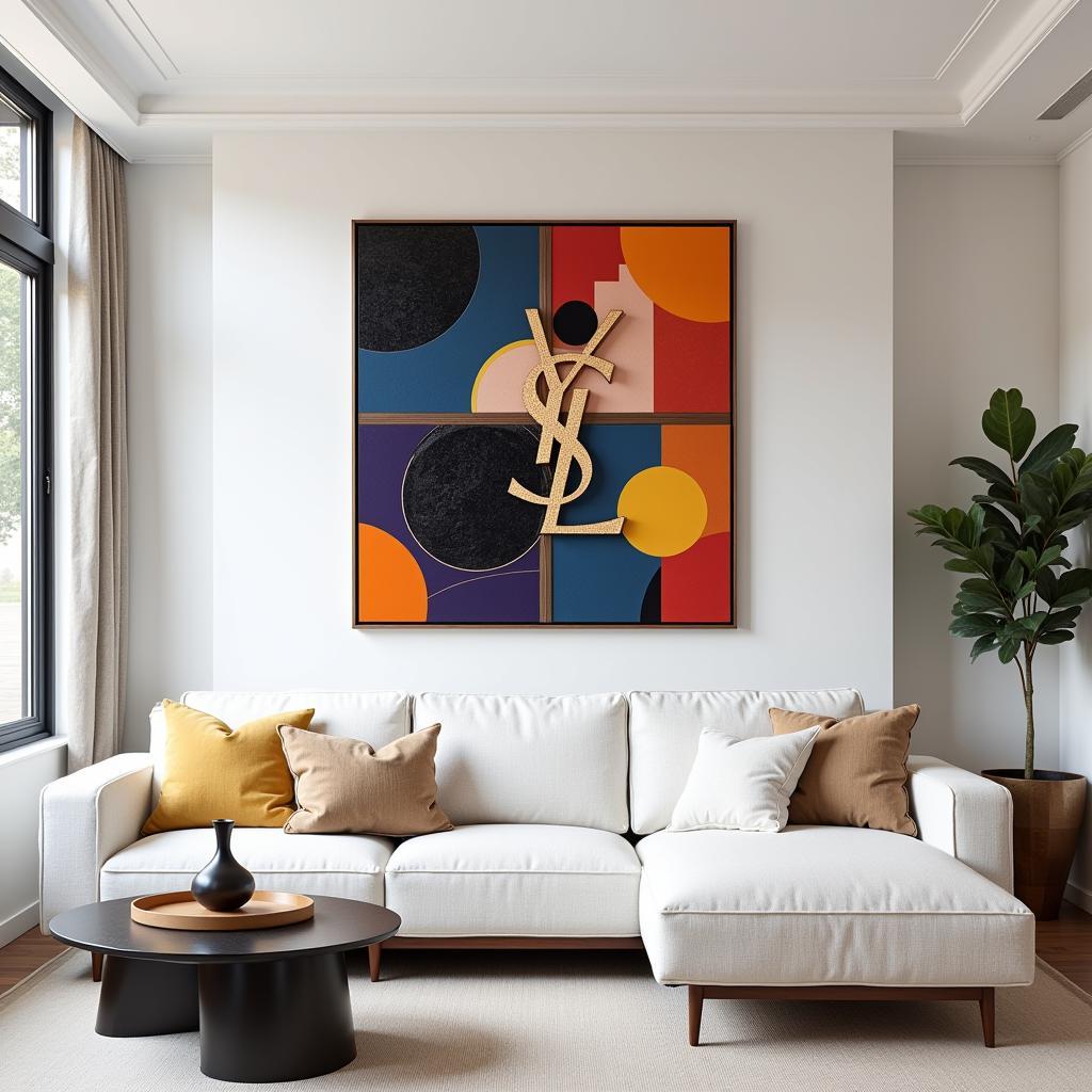 YSL Wall Art in a Modern Living Room