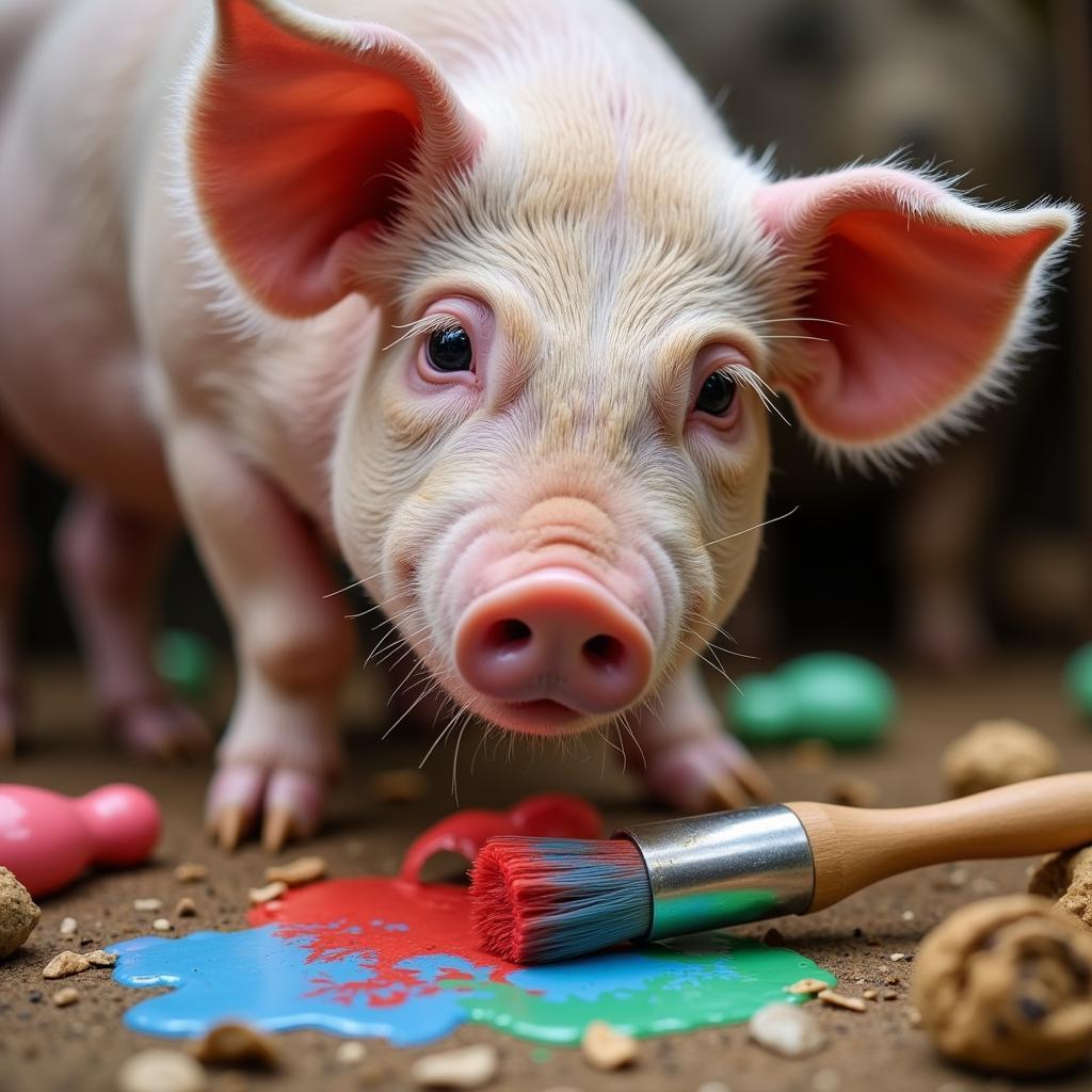 Zoo Pig Art Enrichment Benefits