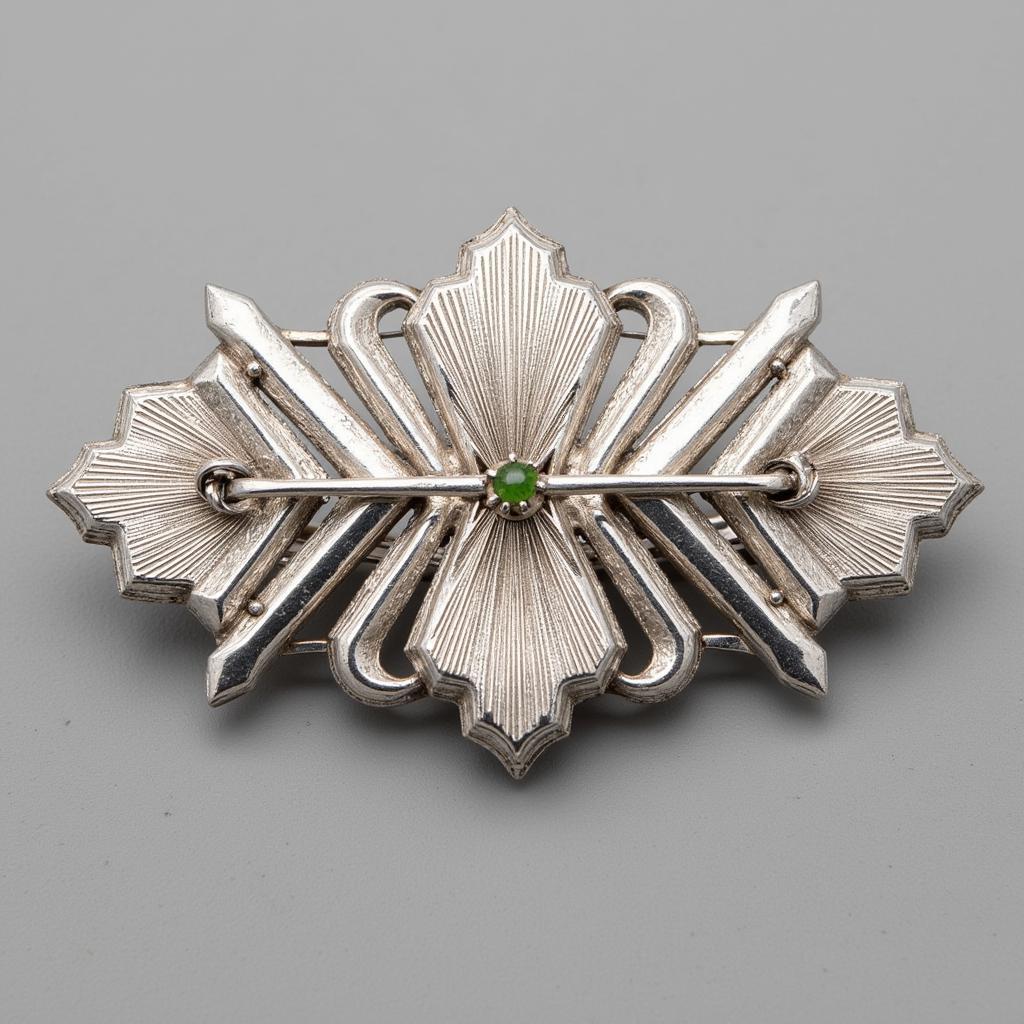 1920s Art Deco Geometric Platinum Brooch