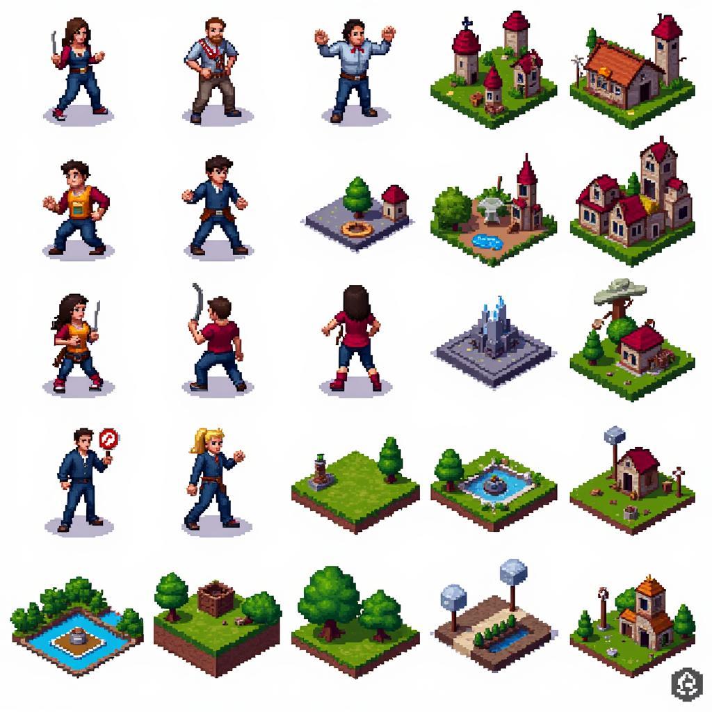 Examples of vibrant 48x48 pixel art showcasing various styles and techniques.