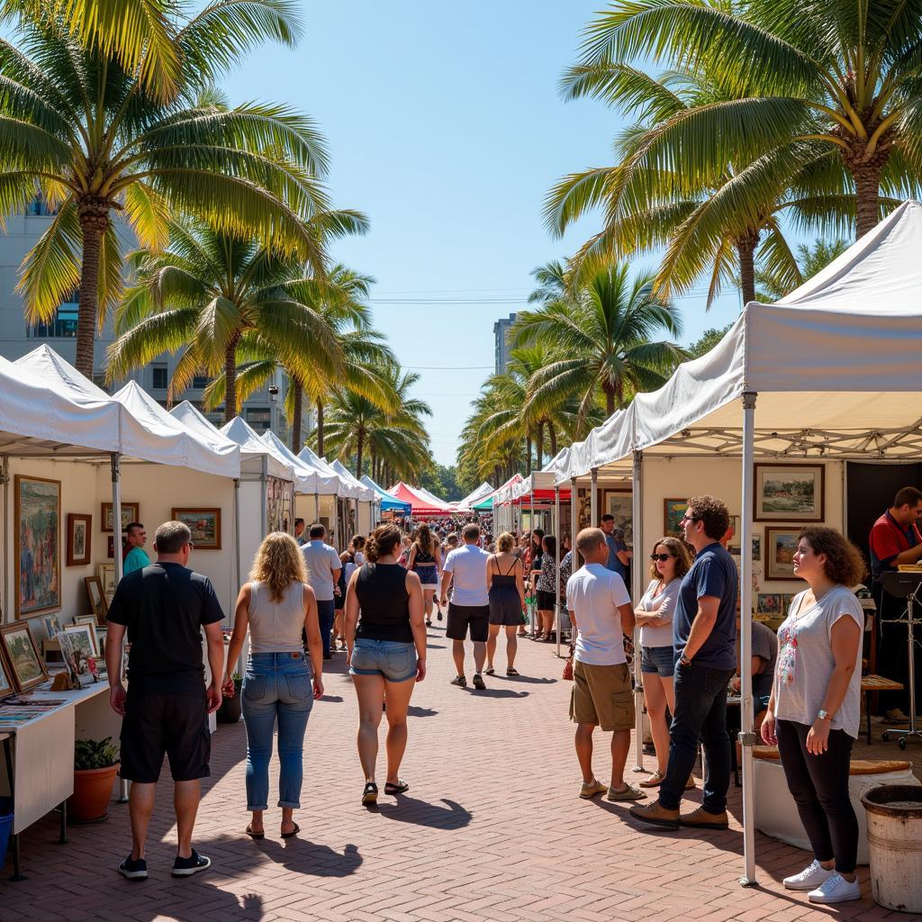 5th Avenue Art Show Naples FL Atmosphere