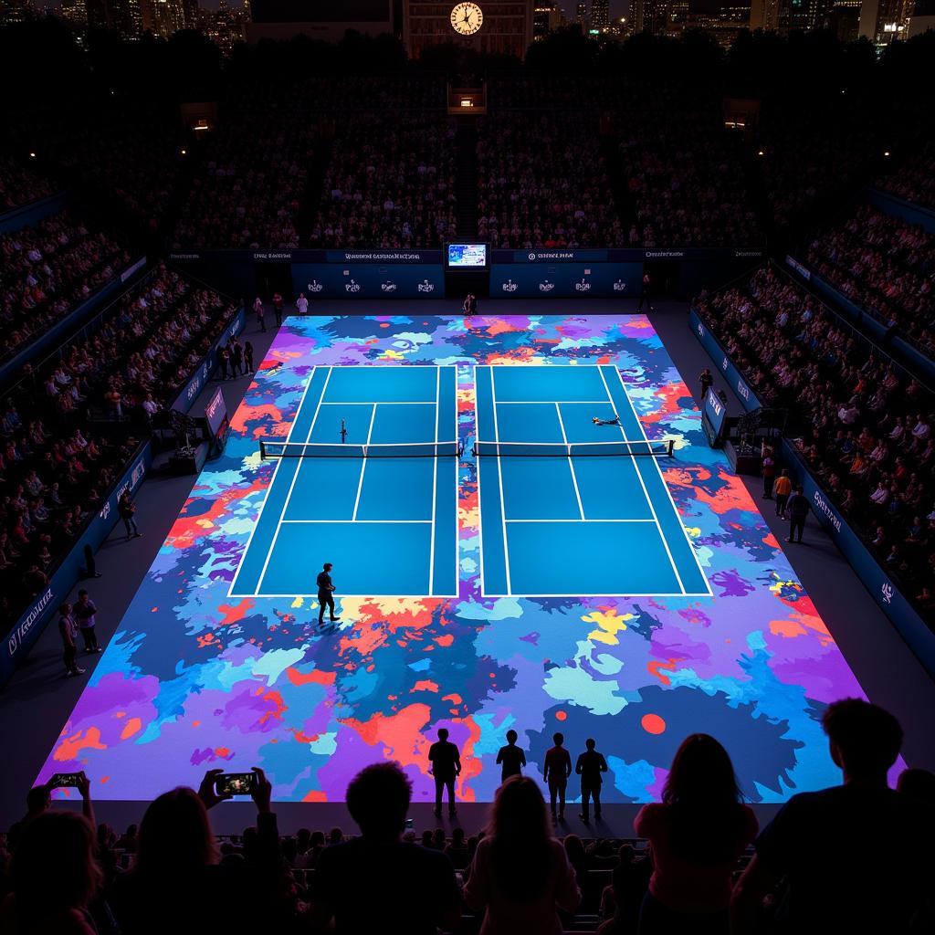 Digital Art Projection on the Abernathy Arts Center Tennis Courts