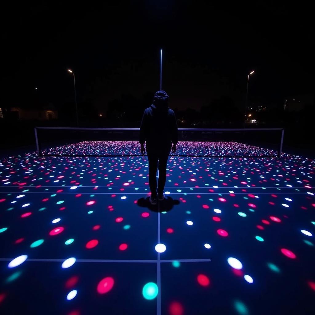 Interactive Light Installation on the Abernathy Arts Center Tennis Courts