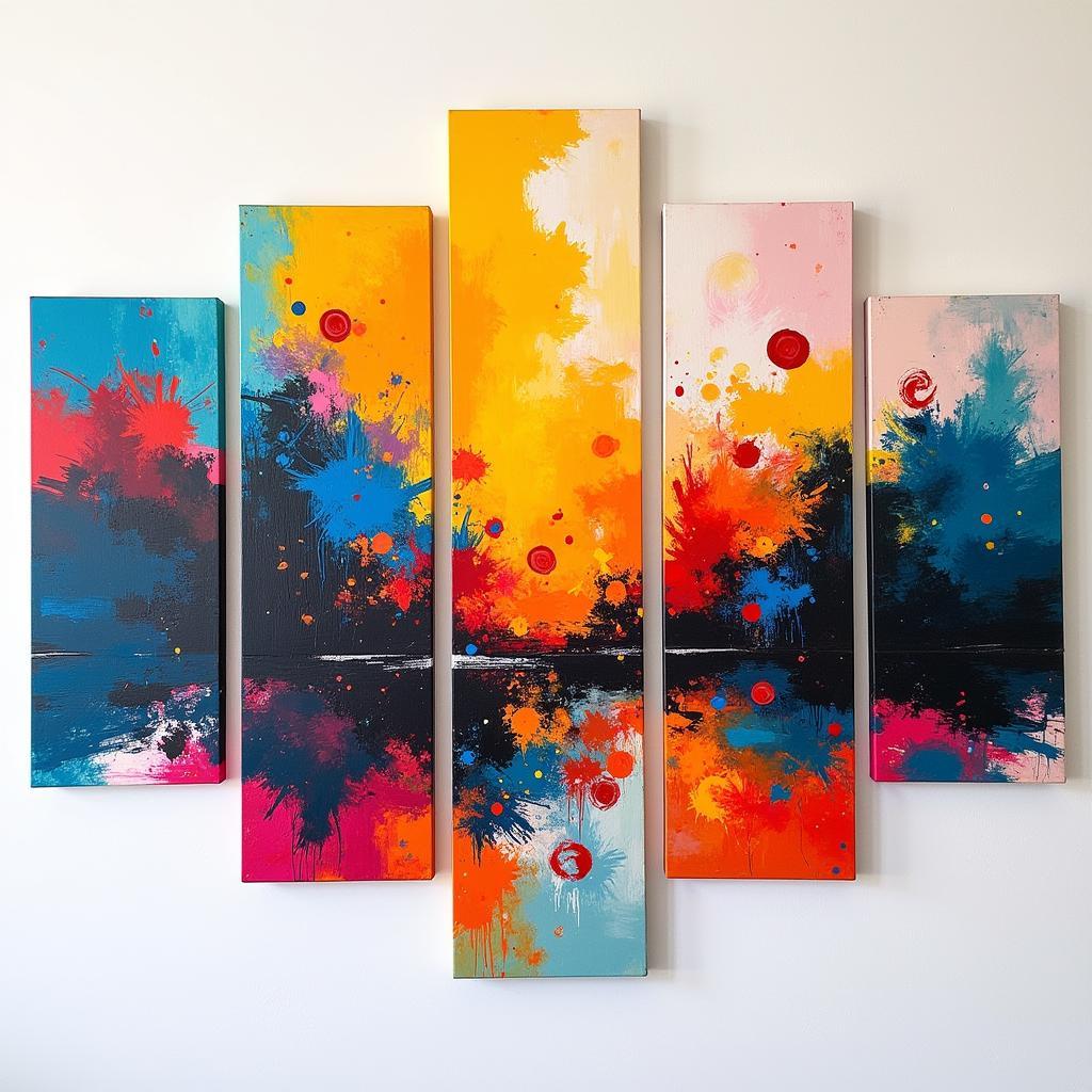 Abstract Art on a Five Panel Canvas