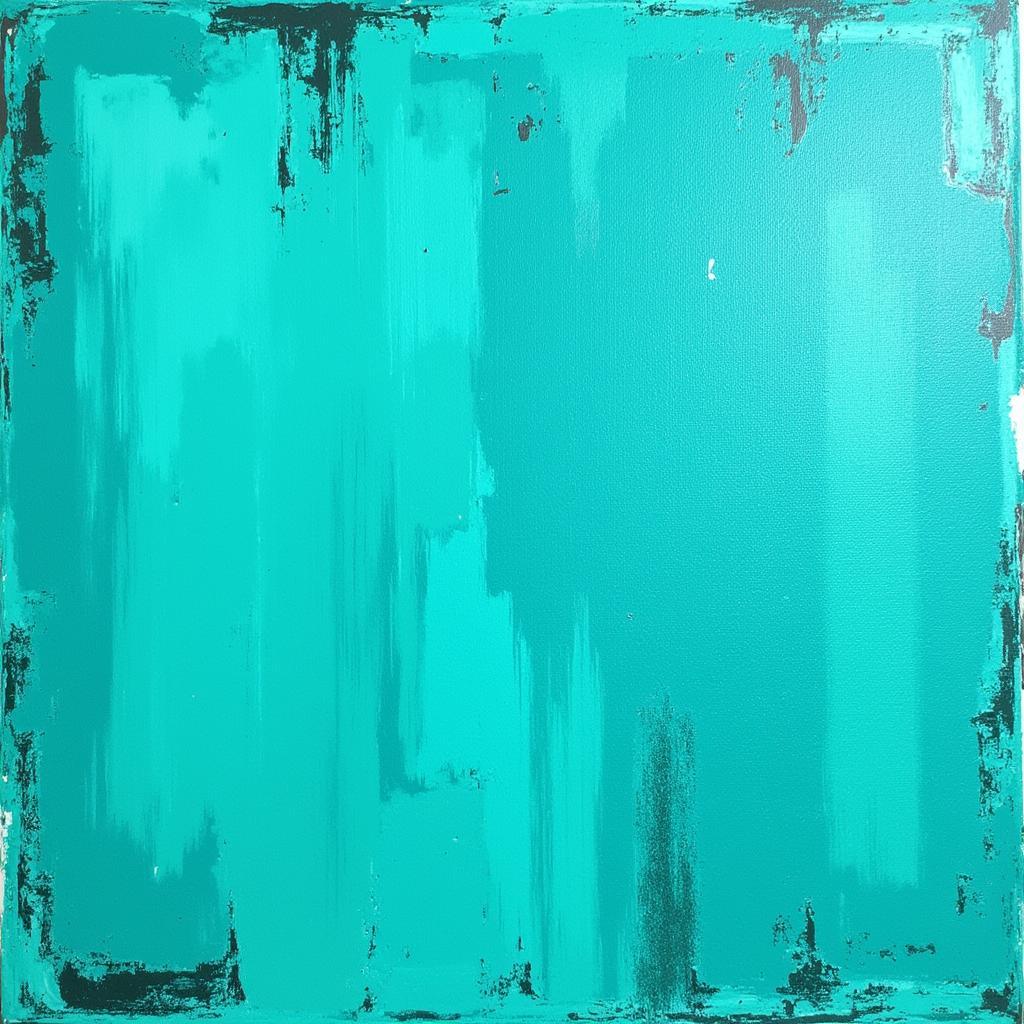 Abstract Teal Art on Canvas